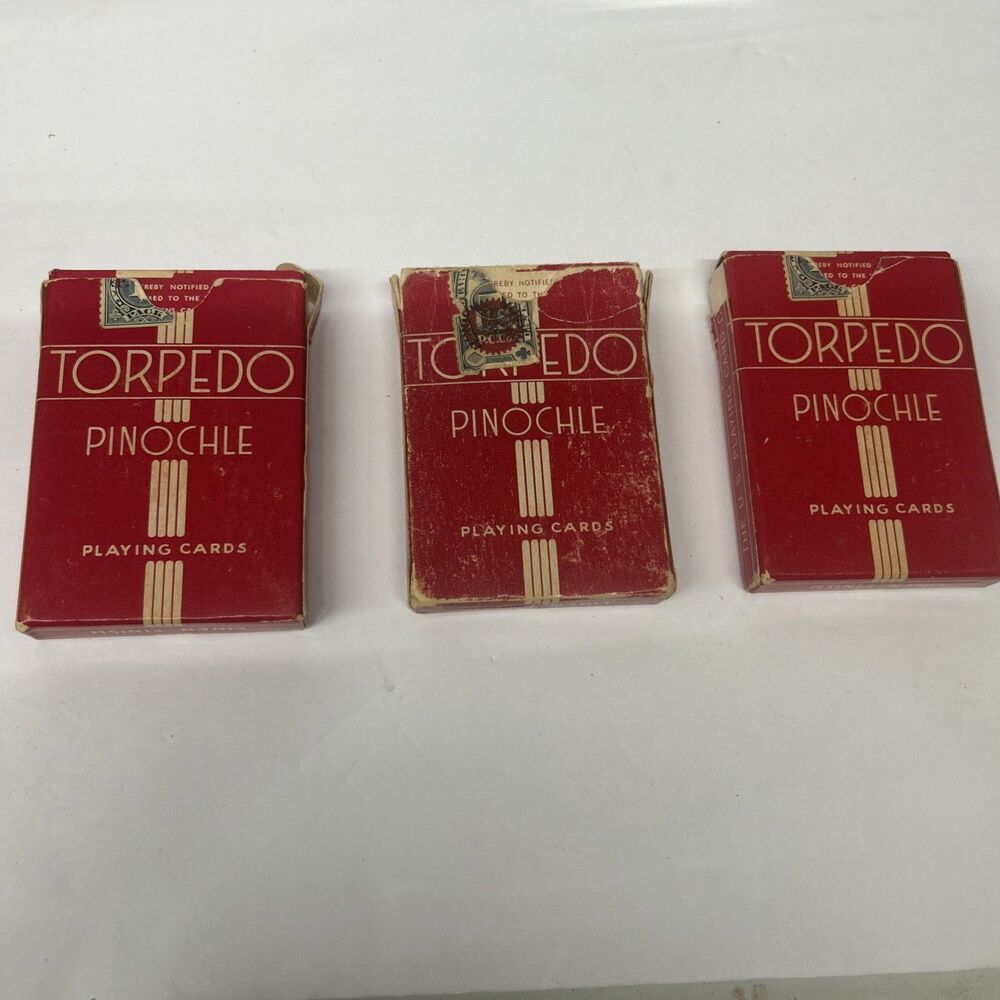 vintage Torpedo Pinochle No. 326 playing cards 3 Decks